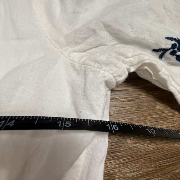 TRAC Women's Embroidered Cover-Up Romper White/Navy Sz M Summer Beach - Picture 8 of 13